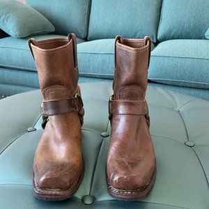 Frye Engineer Boots, Tan/Brown, Size 7.5